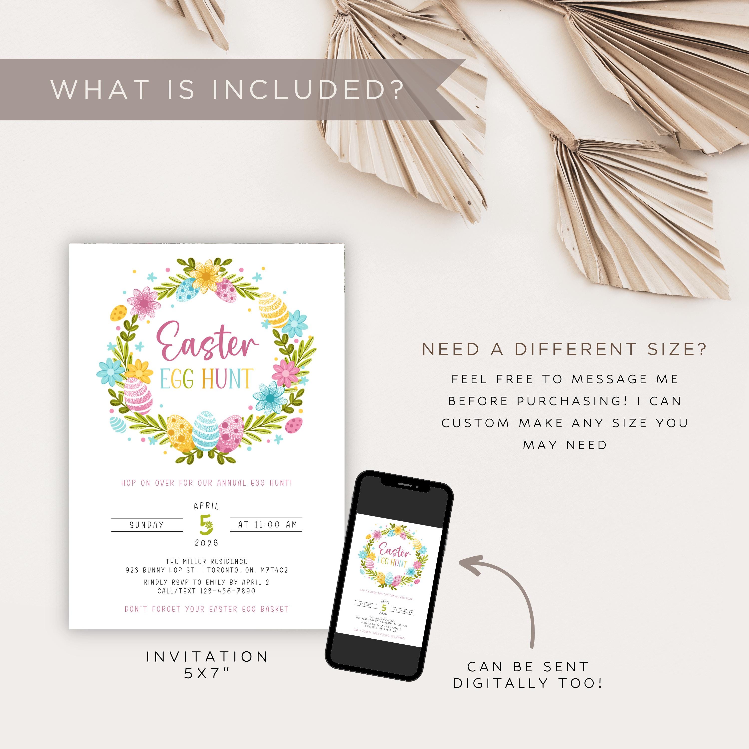 Editable Easter Egg Hunt Invitation, Easter Egg Hunt Flyer, Printable ...