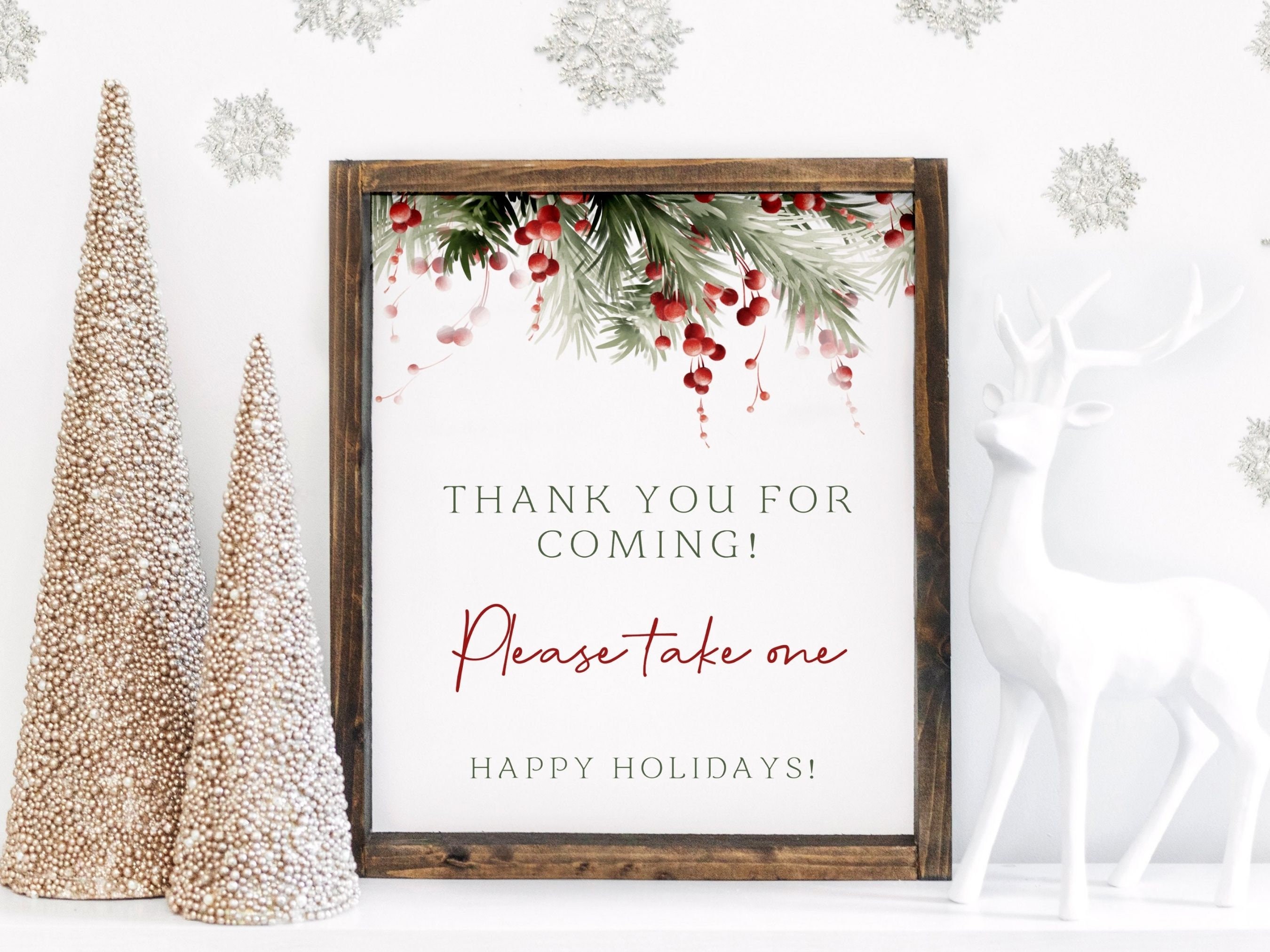 Sign Off Pattern Christmas Christmas Custom Sign Template, Christmas Party Printable Table Sign ...
