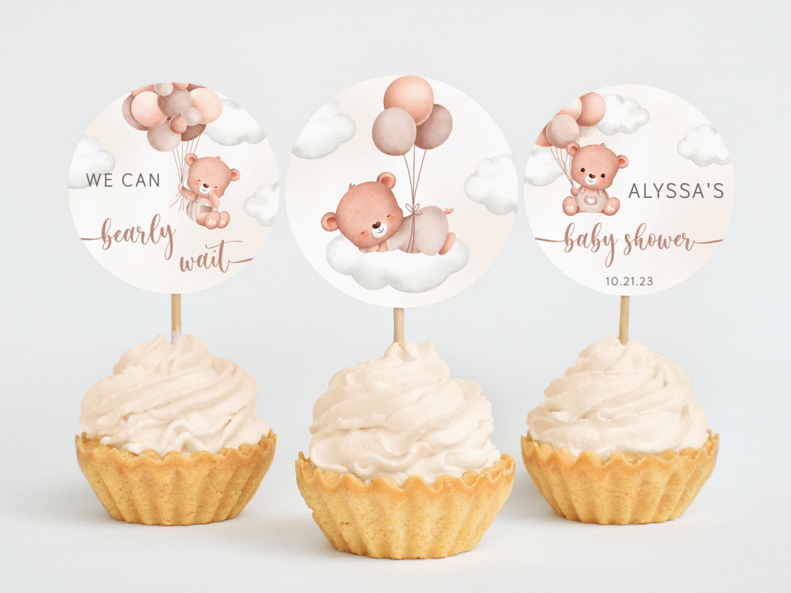 Invitaciones Para Baby Shower De Niña Con Cupcakes