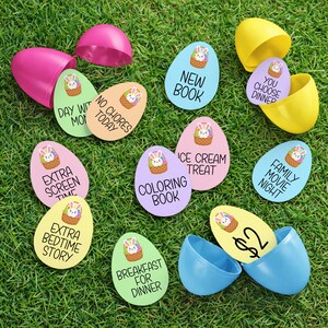 Printable Easter Egg Tokens, Easter Egg Filler, Editable Easter Coupons for Kids, Custom Easter Egg Hunt Prize Coupon Digital Download CANVA