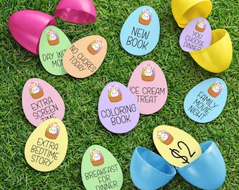 Printable Easter Egg Tokens, Easter Egg Filler, Editable Easter Coupons for Kids, Custom Easter Egg Hunt Prize Coupon Digital Download CANVA