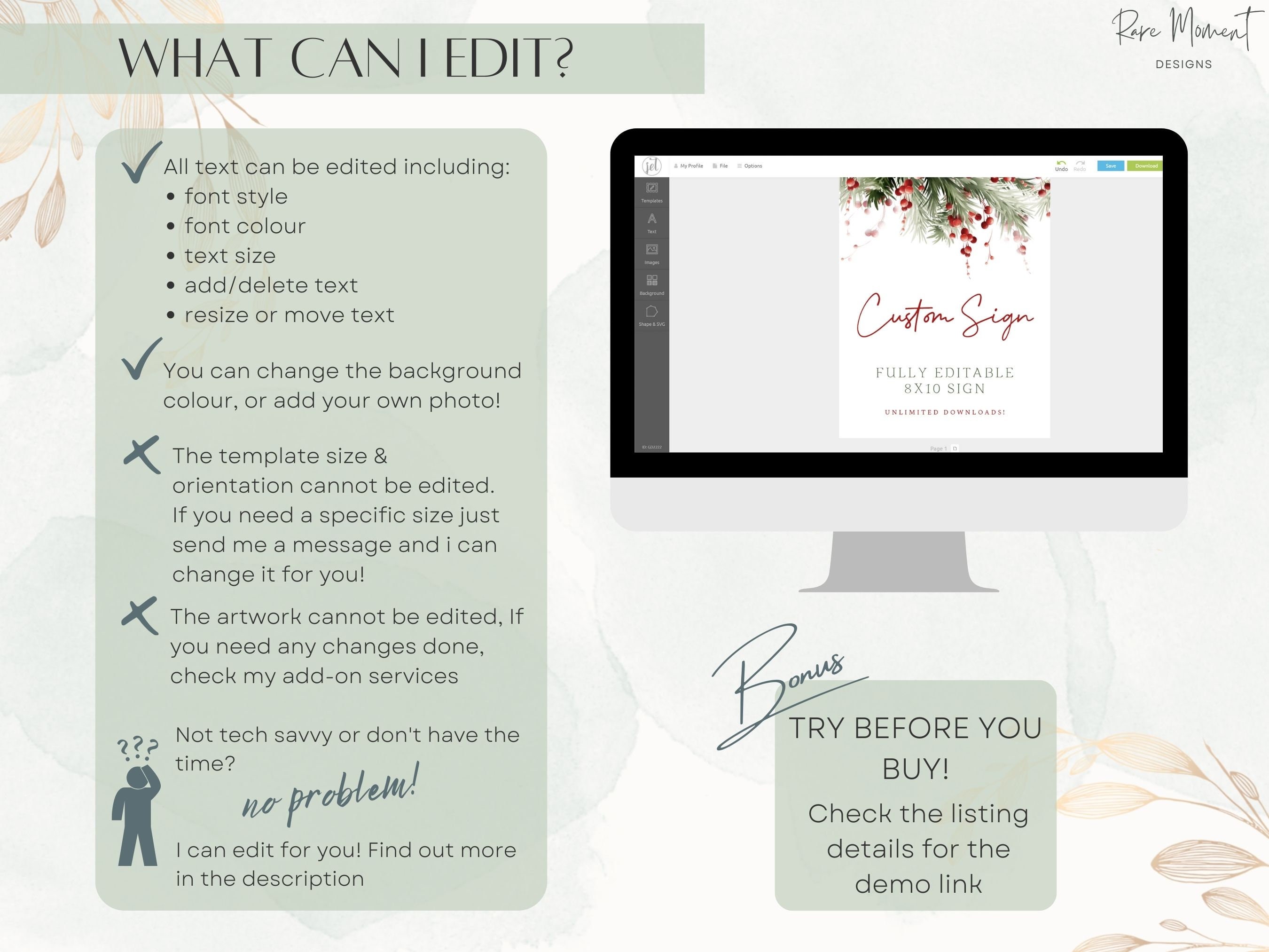 Sign Off Pattern Christmas Christmas Custom Sign Template, Christmas Party Printable Table Sign ...