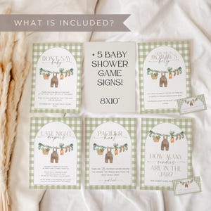 Locally Grown Baby Shower Games, Farmers Market Baby Shower Game Bundle, Gingham Baby Shower Games, Home Grown Baby, Baby Shower Printables image 7