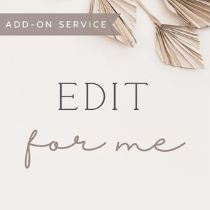Add On Service - Edit For Me