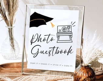 Graduation Photo Guestbook Sign, Graduation Party Photo Guestbook, 2024 Graduation Party Sign Download, Graduation Guestbook Alternative