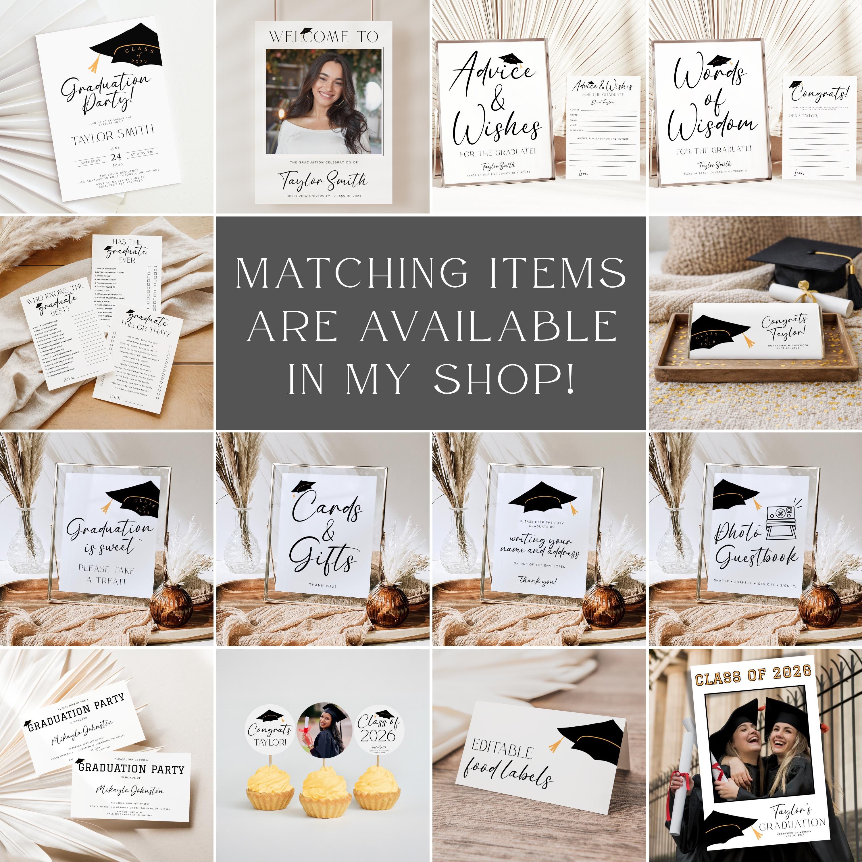 EDITABLE Graduation Insert, Graduation Party Inserts, Graduation 2026 ...