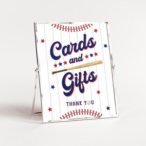 Rookie of the Year First Birthday Sign, Baseball Birthday Party Sign, Cards and Gifts Sign Printable, Rookie Year Boy Birthday Party Decor image 9