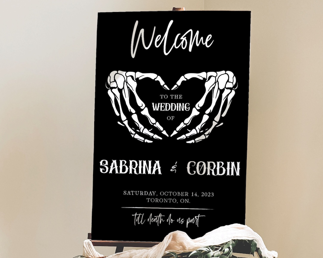 Halloween Wedding Welcome Sign Template, Gothic Wedding Welcome Sign ...
