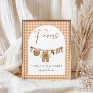 Little Pumpkin Baby Shower Signs, Fall Baby Shower Table Sign Bundle, Fall Baby Shower Bundle, Harvest Baby Shower Printable Signs, Gingham image 8