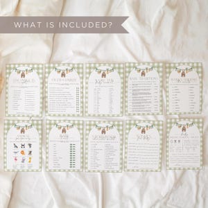 Locally Grown Baby Shower Games, Farmers Market Baby Shower Game Bundle, Gingham Baby Shower Games, Home Grown Baby, Baby Shower Printables image 6