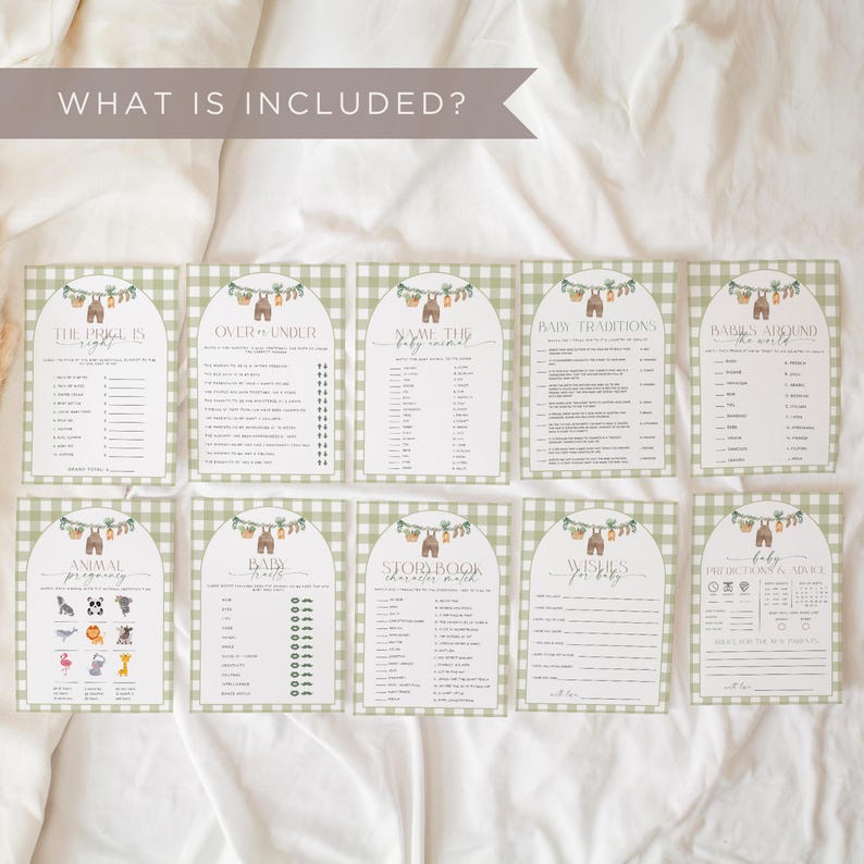 Locally Grown Baby Shower Games, Farmers Market Baby Shower Game Bundle, Gingham Baby Shower Games, Home Grown Baby, Baby Shower Printables image 6