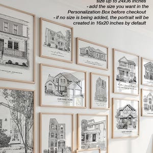 Custom House Sketch from Photo – Personalized Black and White Drawing, Digital Download image 7