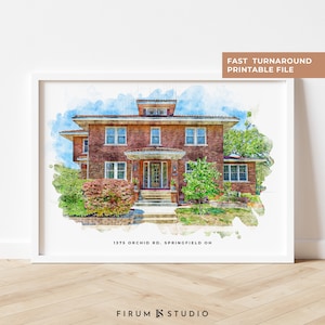 Custom House Portrait, Portrait from Photo, Housewarming Gift, First Home Gift, Custom Home Portrait, Home Sweet Home, Home Portrait Sketch