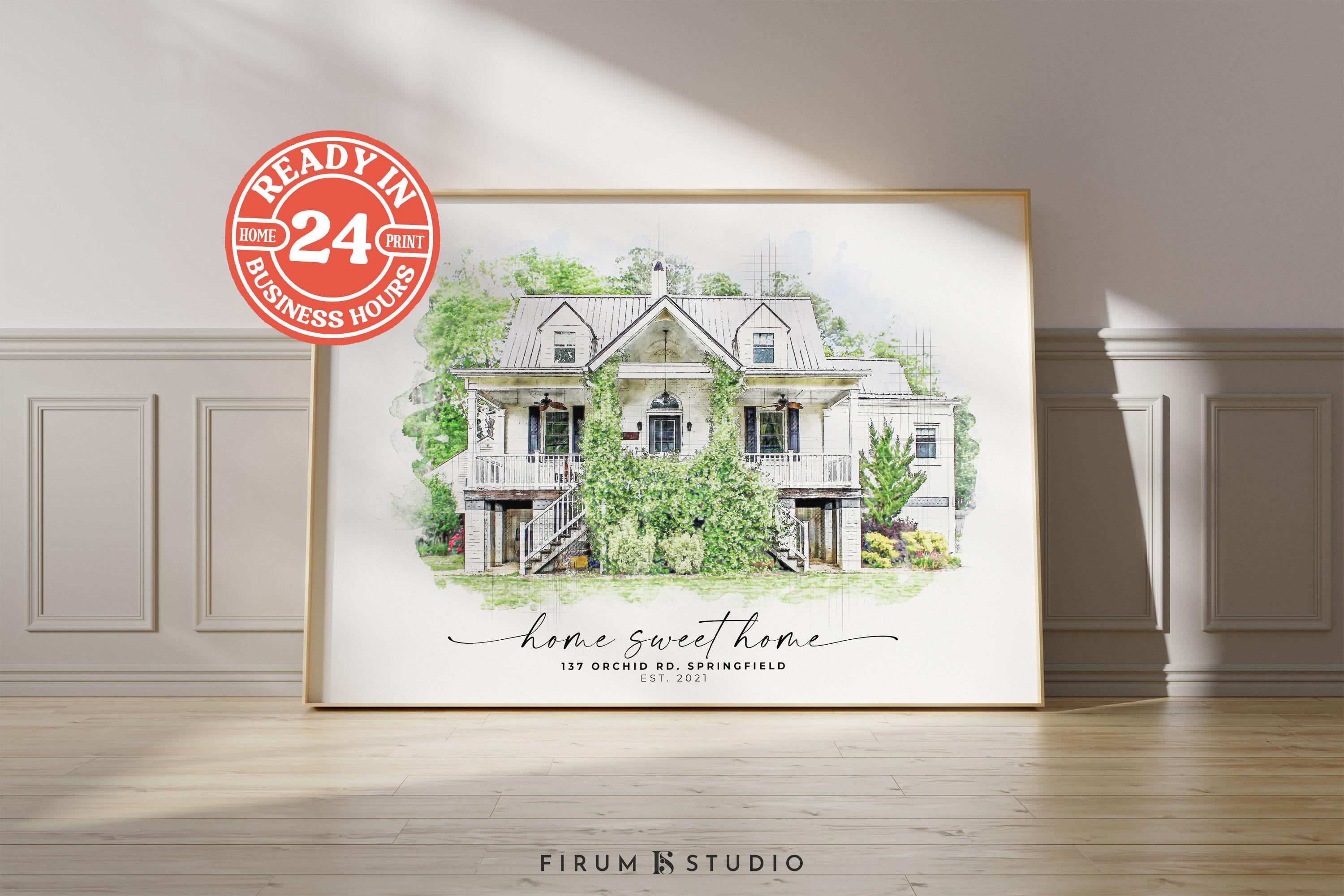 Realtor Closing Gift | Personalized Gift for Clients | Custom House Portrait | Custom Sketch Portrait | Realtor Gift Buyers or Sellers