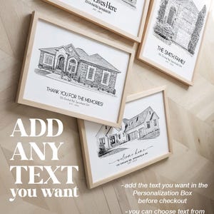 Custom House Sketch from Photo – Personalized Black and White Drawing, Digital Download image 4