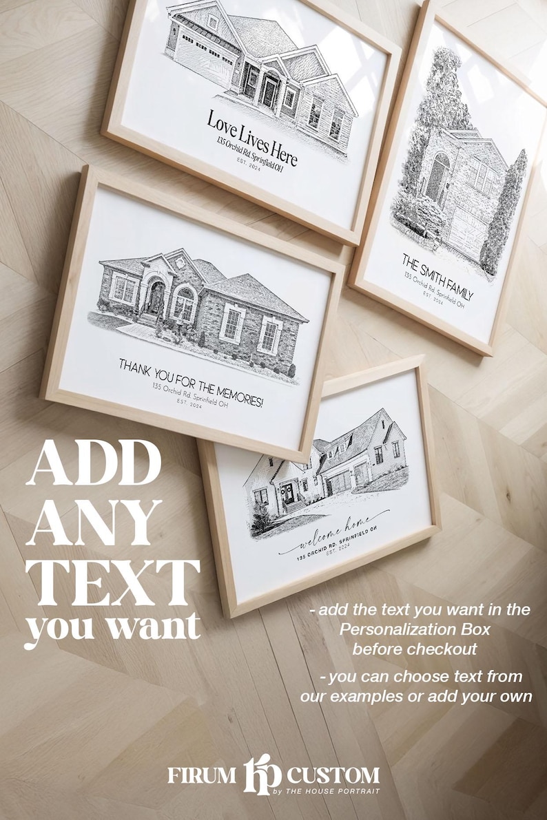 Custom House Sketch from Photo – Personalized Black and White Drawing, Digital Download image 4
