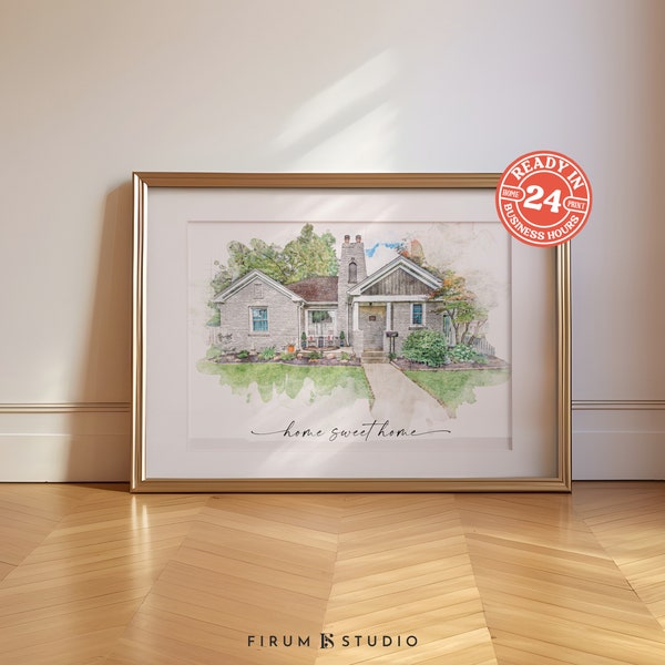 Custom House Portrait | Personalized Concept Sketch From Photo | New Home Housewarming Personalized Gift |First Home |Realtor Closing Gift