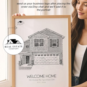 Custom House Sketch from Photo – Personalized Black and White Drawing, Digital Download image 10