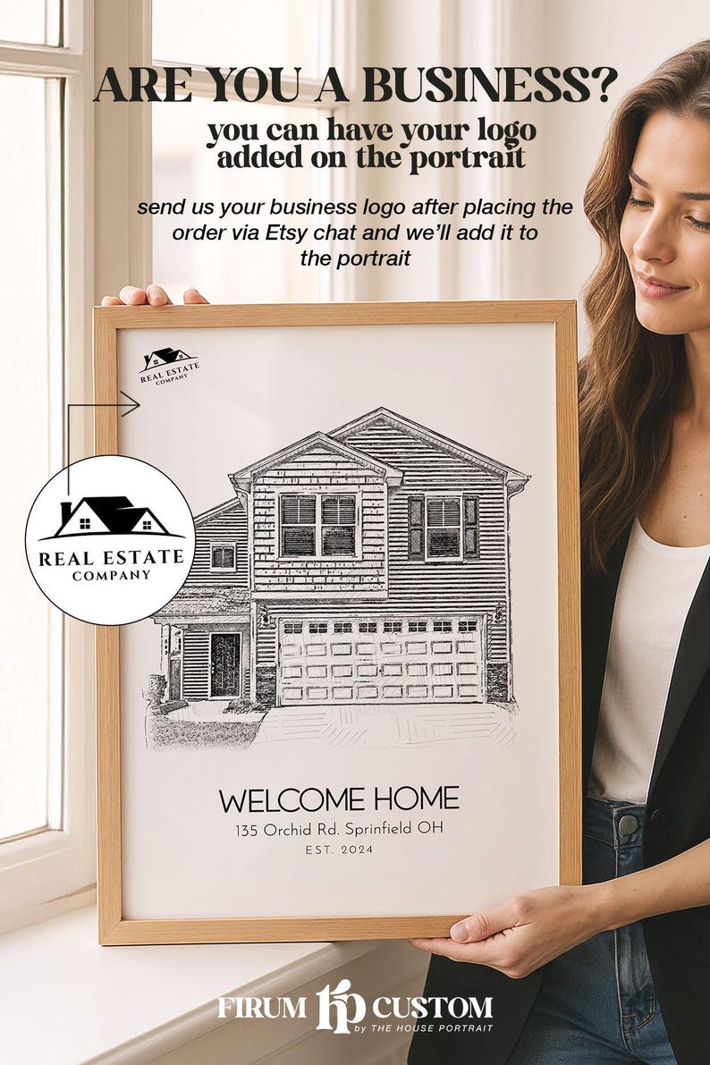 Custom House Sketch from Photo – Personalized Black and White Drawing, Digital Download image 10