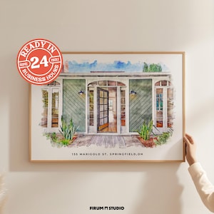 Custom House Portrait | Personalized Concept Sketch From Photo | New Home Housewarming Personalized Gift | First Home | Realtor Closing Gift