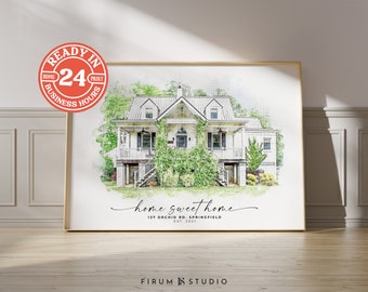 Realtor Closing Gift | Personalized Gift for Clients | Custom House Portrait | Custom Sketch Portrait | Realtor Gift Buyers or Sellers