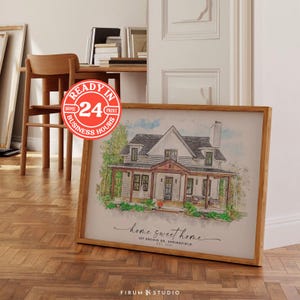 Regalo per l'acquirente della prima casa, regalo immobiliare per il cliente, ritratto personalizzato della casa da foto, regalo di inaugurazione della casa, nuova casa, la nostra prima casa