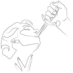 Dangerous Sexy couple single line draw , Sexy girls and knife  draw