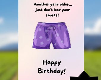 Funny Stardew Inspired Birthday Card | Digital Download | Gamer Gift, Cozy Farming Game Printable