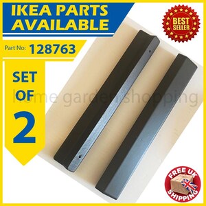 May include: Two black IKEA furniture parts are displayed on a light-colored surface. The image includes text that reads "IKEA PARTS AVAILABLE", "Part No: 128763", and "SET OF 2". A "BEST SELLER" and "FREE UK SHIPPING" badge are also visible.