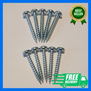 May include: A collection of silver screws with flat heads, arranged in two groups of five. The screws have a spiral thread design. The image includes a "Best Seller" badge and a "Free Delivery" graphic.