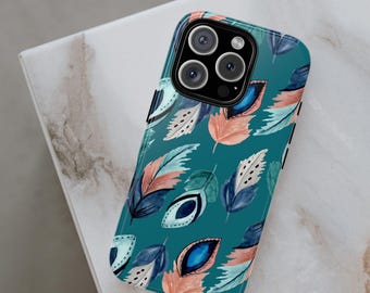 Pfauenfeder Print Phone Case: Dual-Layer-Schutz