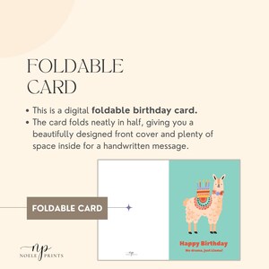 Llama Birthday Card, Happy Birthday Card, Printable Birthday Card ...