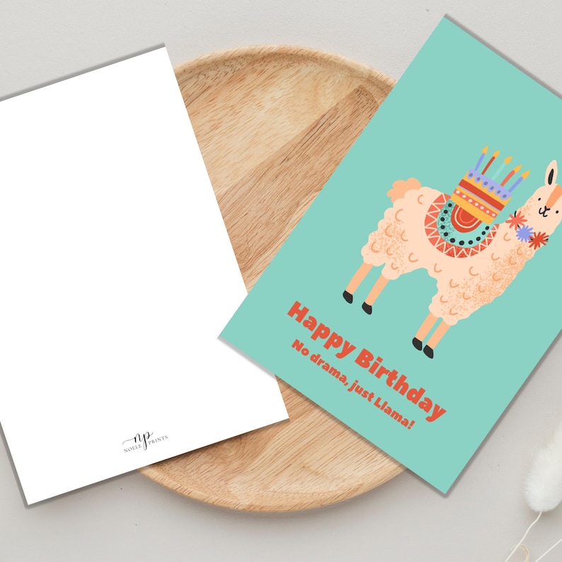 Llama Birthday Card, Happy Birthday Card, Printable Birthday Card ...