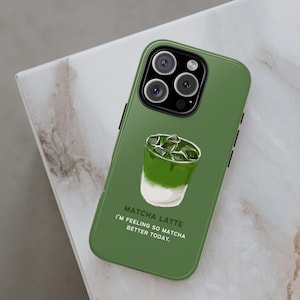 Grün Matcha Latte Handyhülle für iPhone 16 Pro Max, 15, iPhone 14 Pro, 13, 12, 11, XR, XS, Samsung Galaxy S24 Ultra, S23 Plus, S22, S21