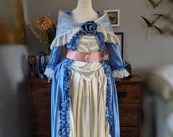 Georgian Robe a la anglaise dress gown, 18th century Women's Dress, Historical Ladies Costume, Marie Antoinette Rococo dress