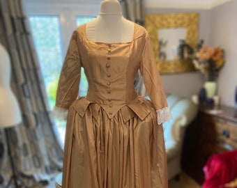 Gold Georgian Costume, Georgian Dress, Marie Antoinette Dress, Versailles Dress