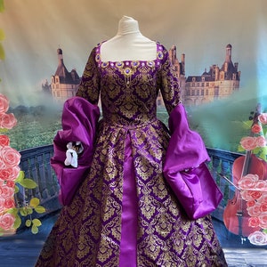 Purple and Gold Tudor Gown ideal Anne Boyeln Dress