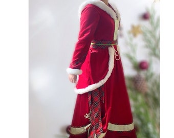 Ready Made Mrs. Santa Claus Costume, Christmas costume, Christmas Dress, Mrs Claus dress