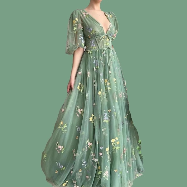 Fantasy wedding  Dress, Fantasy Prom Dress, Elven Dress,