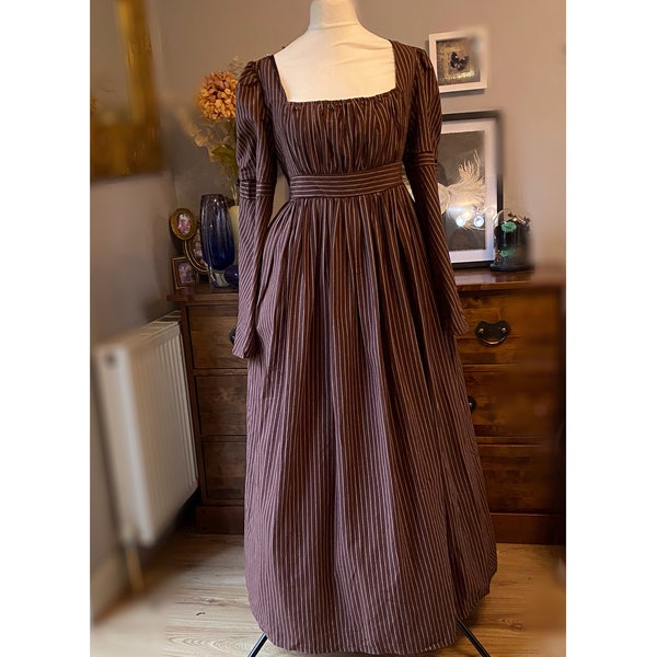 Jane Austin dress, Regency dress, 1800s style costume, Day dress, pride and prejudice dress