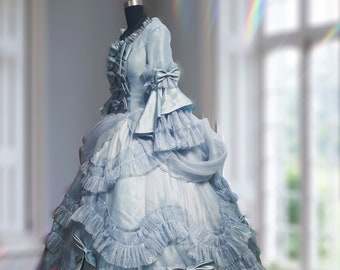 Marie Antoinette Dress, Blue French Revolution dress, Pale blue Georgian dress, Civil war dress, Masquerade Ball Gown