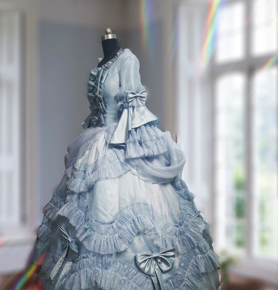 Marie Antoinette Dress, Blue French Revolution Dress, Pale Blue Georgian  Dress, Civil War Dress, Masquerade Ball Gown 
