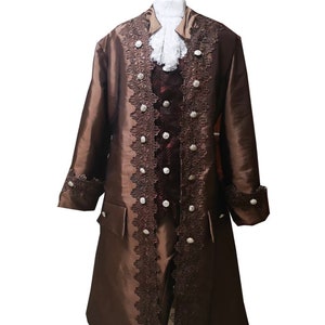 Brown Satin 1700s Mens suit