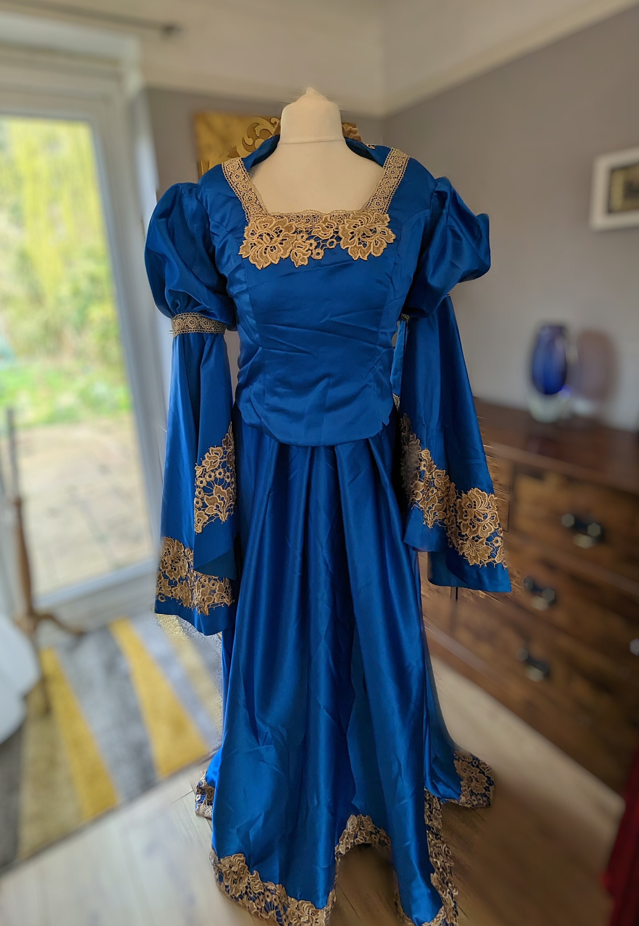 Royal blue top medieval dress