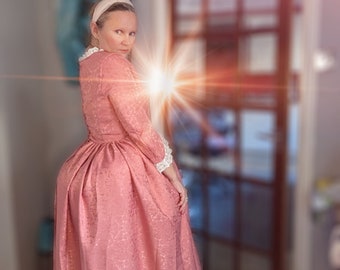 Pink Victorian  Costume, Victorian  Dress, 1840s dress, Pink Georgian dress