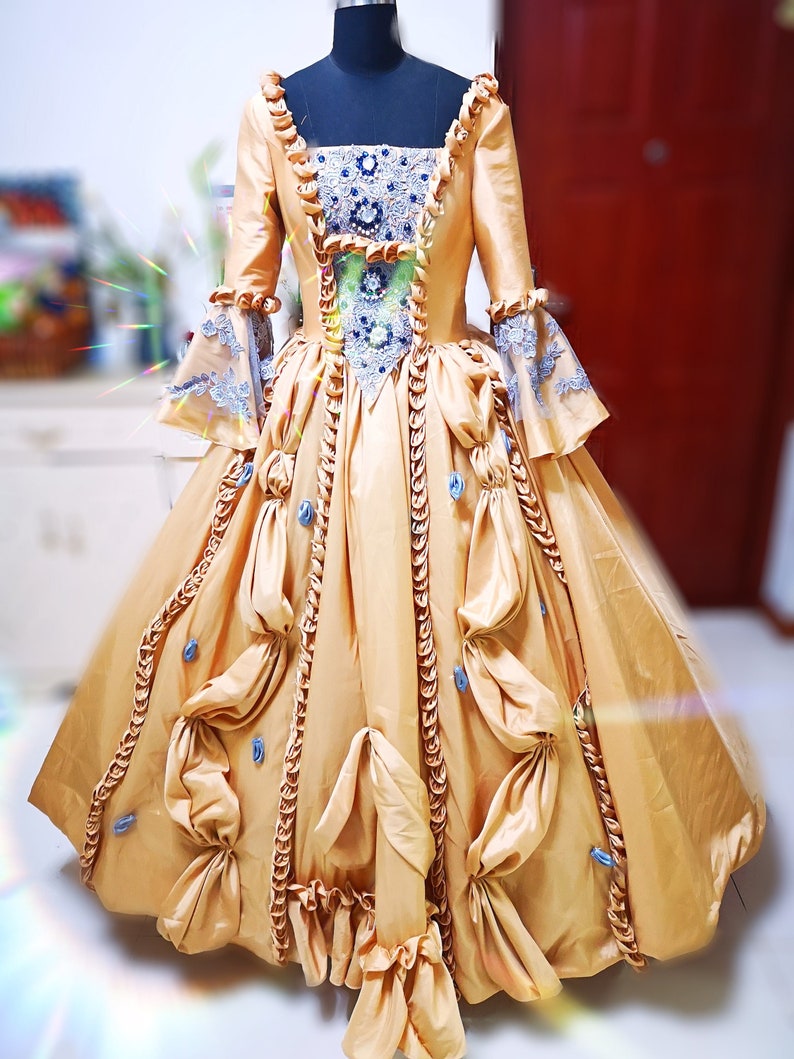Marie Antoinette Dress Gold French Revolution Dress Pale - Etsy