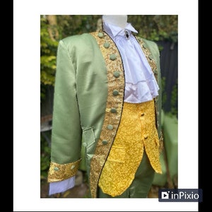 1700s Mens Georgian outfit, Ladies Georgian suit, Tailcoat, 18th century Frock Coat, Colonial cosplay, 18th century gentlemen