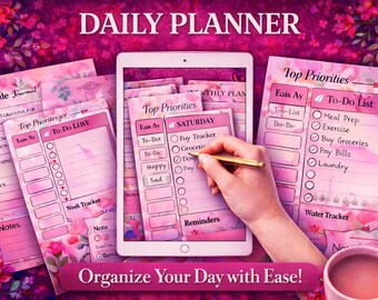 Daily Planner Printable: Wellness & Productivity (PDF Download A4 Size)