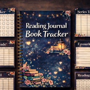 Digital Reading Journal, Book Tracker, Library Page (Digital Download)