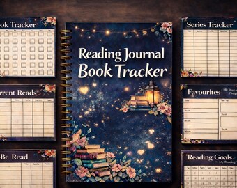 Digital Reading Journal, Book Tracker, Library Page (Digital Download)